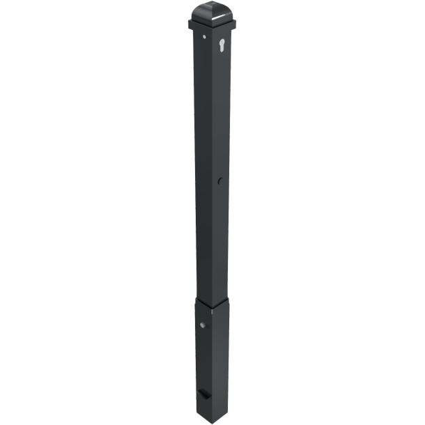Ornamental bollard | steel tube 70 x 70 mm | series 473B | removable, self-engaging lockwith hot-dip galvanized ground socket part-no. 470.10approx. 500 mm below ground | with Euro profile cylinder lock and three keys | without eyelet